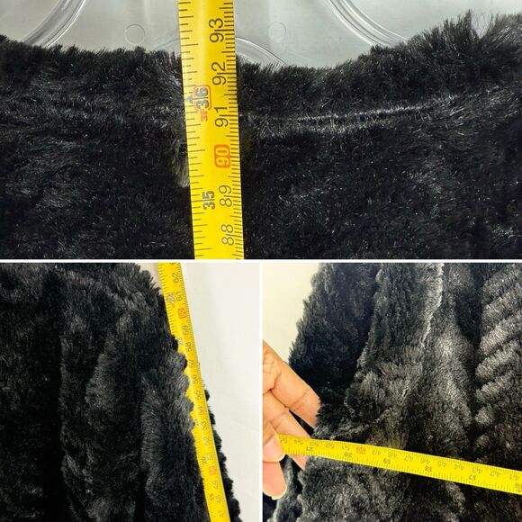 Women’s Fever Faux Fur Collared Black Lined Side Pockets Small Jacket - Picture 12 of 16